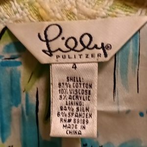 FINAL PRICE LILLY PULITZER green multi-colored jacket w tropical print lining 4